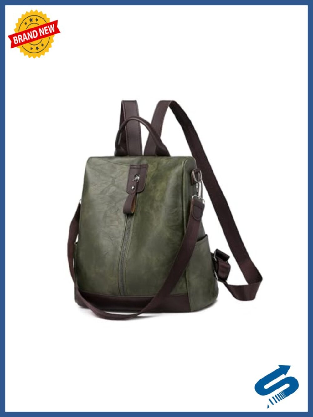 Women's Anti-Theft Backpack with Earphone Hole PU Leather Convertible Handbag